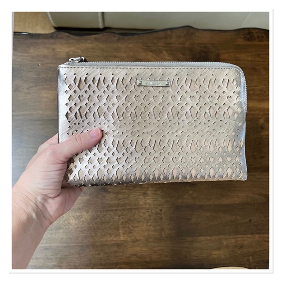STELLA & DOT Perforated Golden Bronze Double Clutch - Picture 9 of 11
